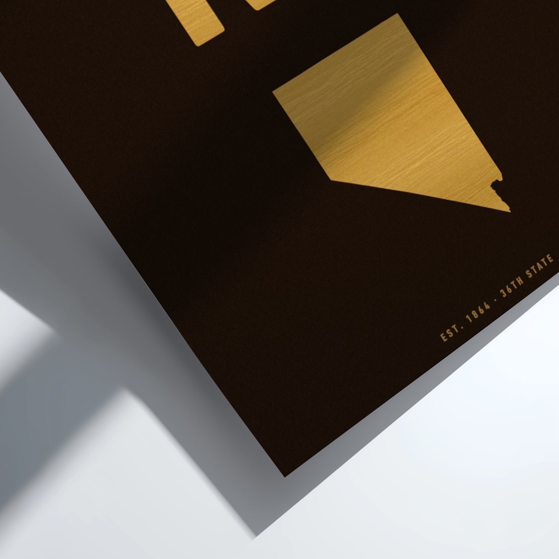 Nevada poster featuring gold typography and minimalist state outline