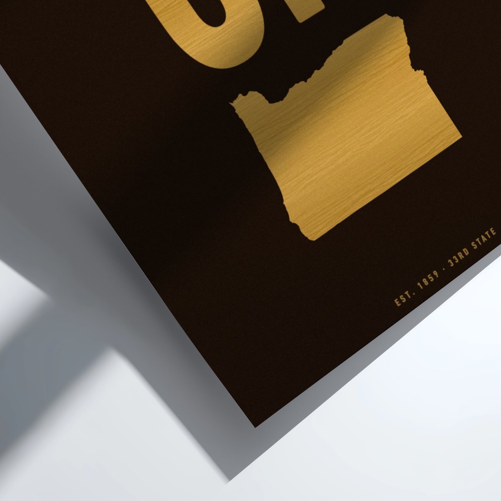 Oregon USA states poster featuring minimalist design with outline