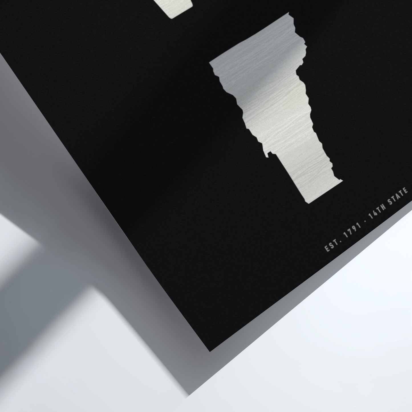 Vermont wall art poster featuring state initials and outline