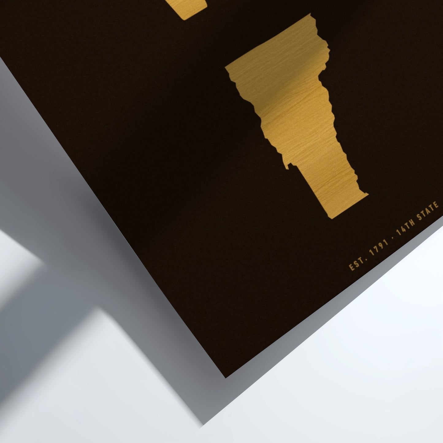 Vermont wall art poster featuring state initials and outline