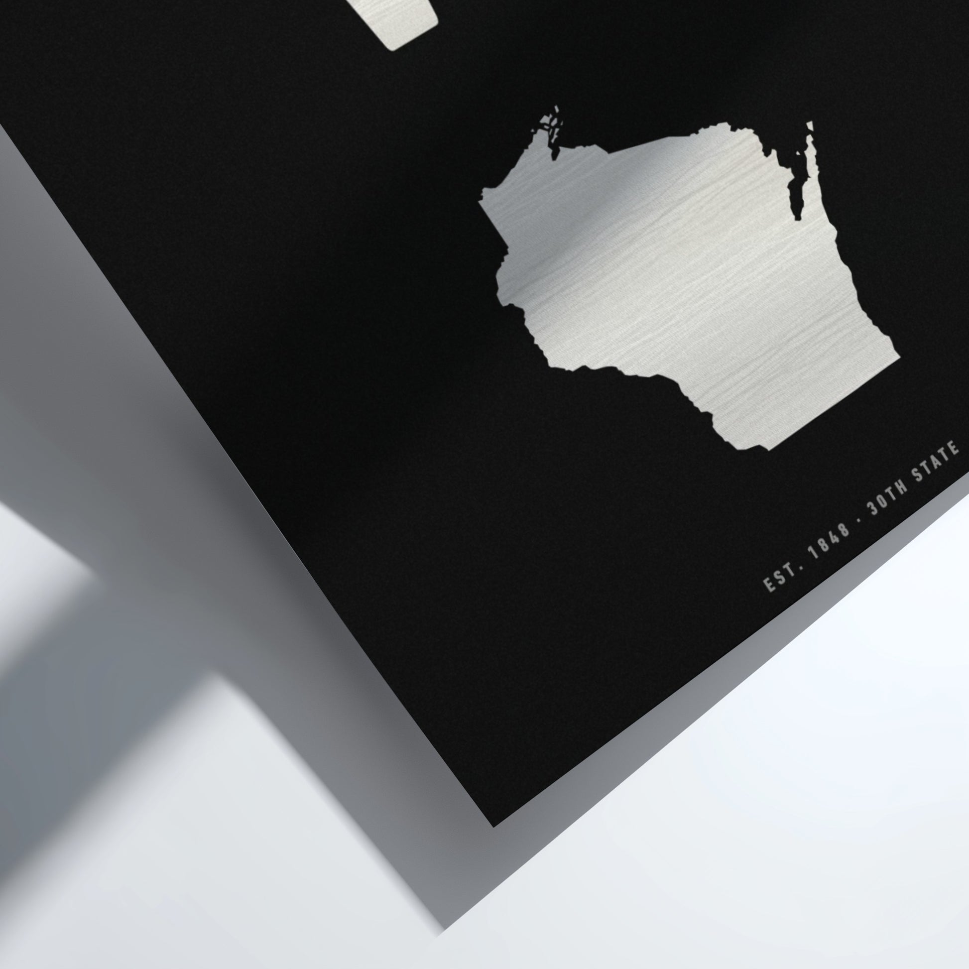 Map of Wisconsin on a black background