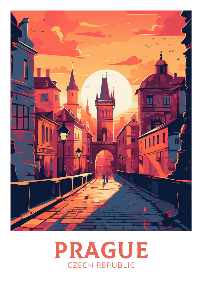 Europe PRAGUE TRAVEL PICTURE - CZECH REPUBLIC ARTWORK