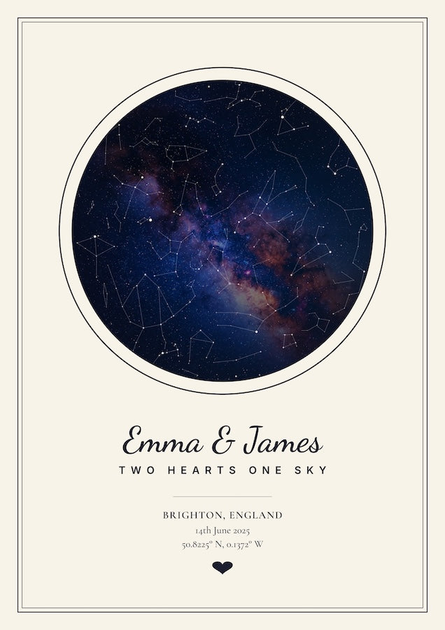 Personalised Star Map Circle Poster