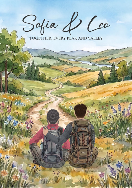 Personalised Couples Hiking Adventure Poster