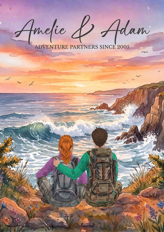 Personalised Couples Coast Adventure Poster