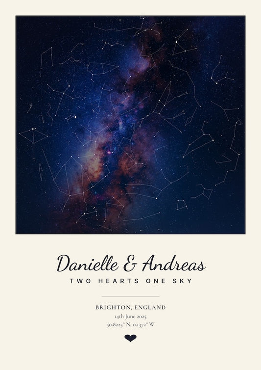 Personalised Star Map Rectangle Poster