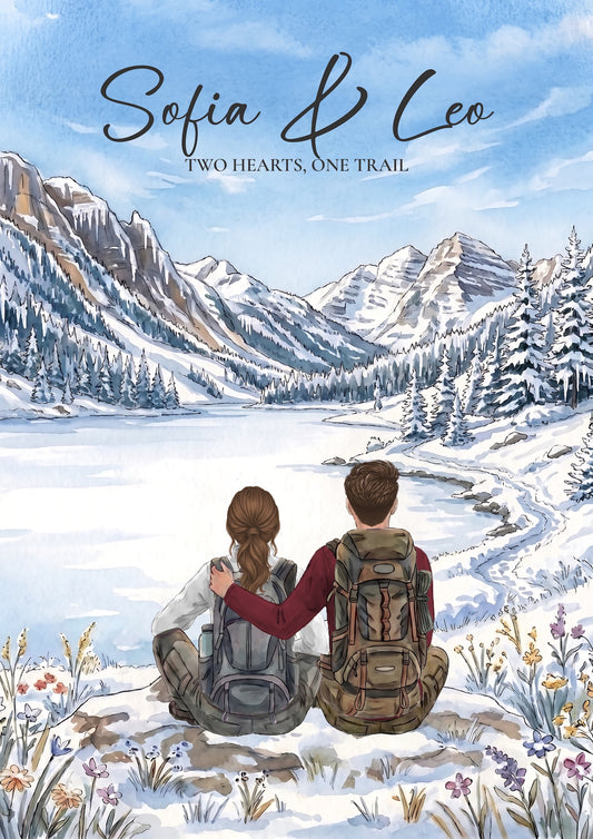 Personalised Winter Hike Adventure Poster