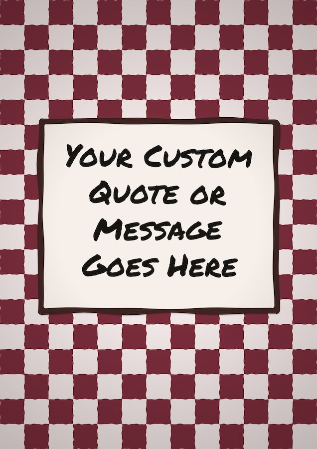 Personalised Checkered Retro Quote Poster