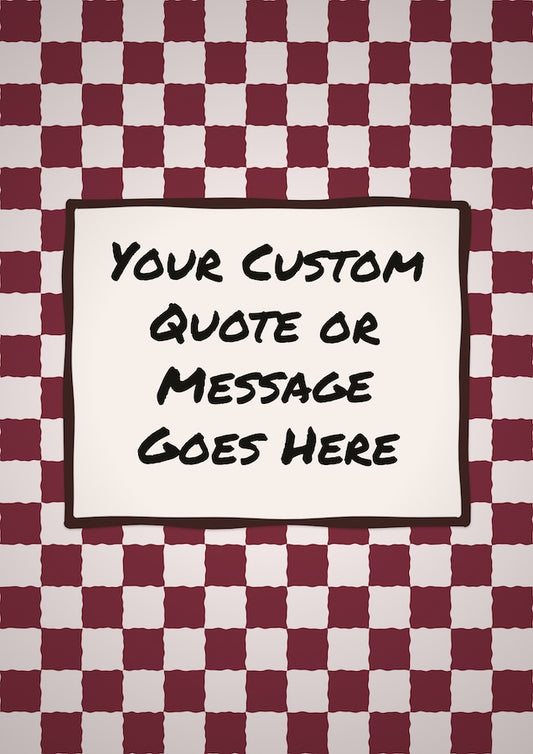Personalised Checkered Retro Quote Poster