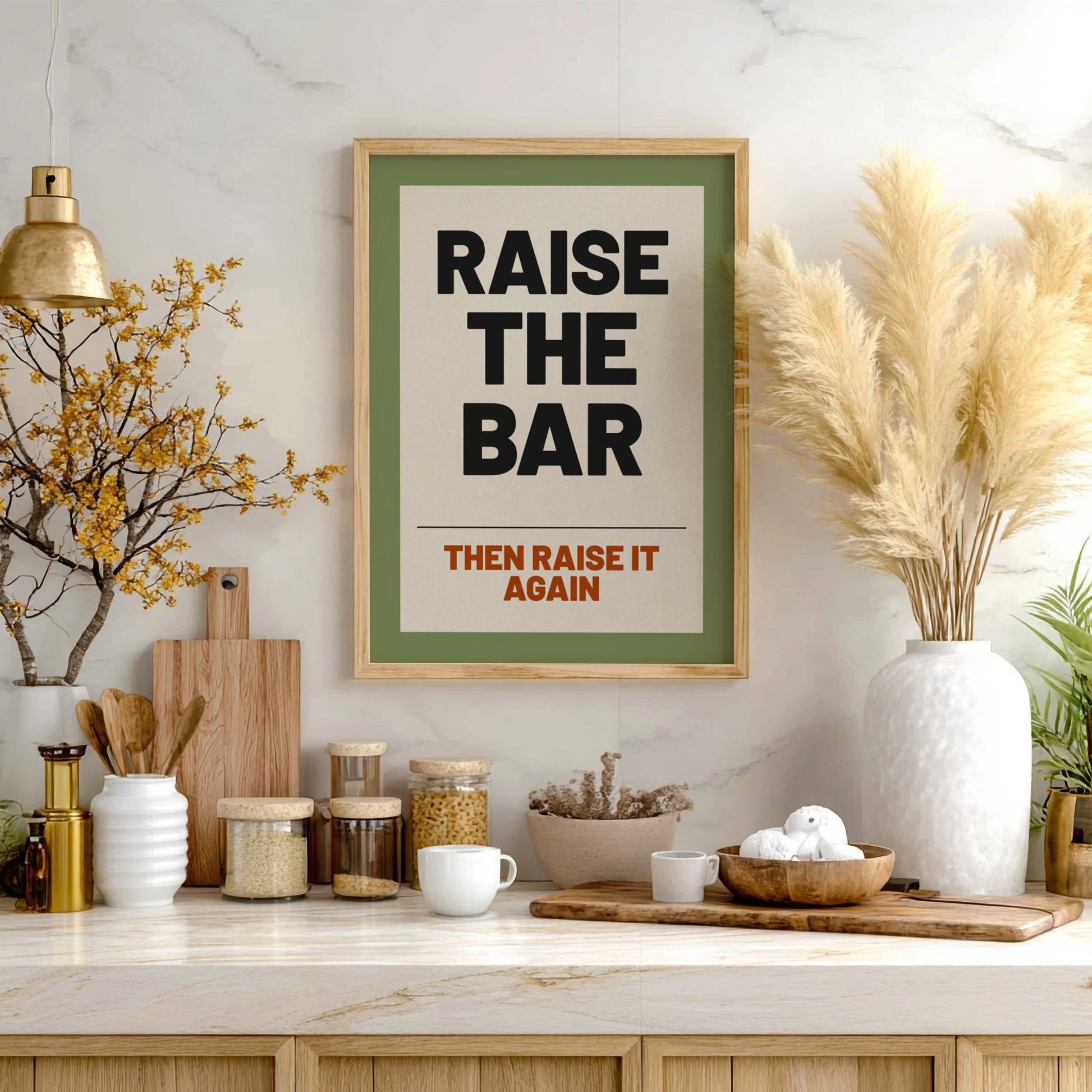 Motivational quotes poster featuring bold typography and a minimalist design in soothing colors.