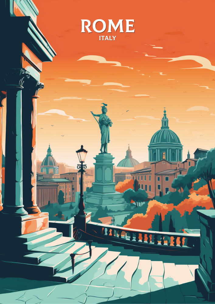 Europe ROME TRAVEL PRINT - ITALY ARTWORK