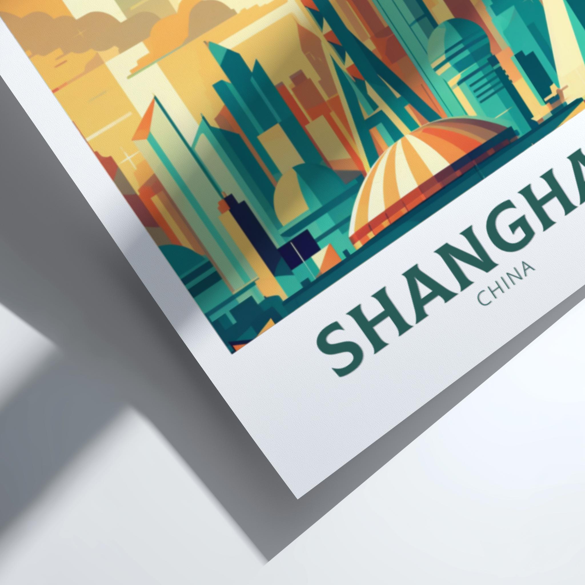 Asian SHANGHAI TRAVEL POSTER - RETRO ARTWORK