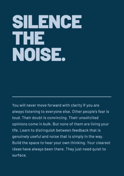 Motivational poster featuring bold typography on a deep blue background, ideal for home or office decor.