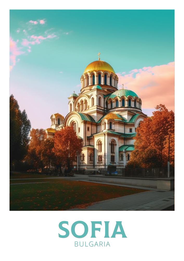 Europe SOFIA TRAVEL POSTER - BULGARIA ARTWORK