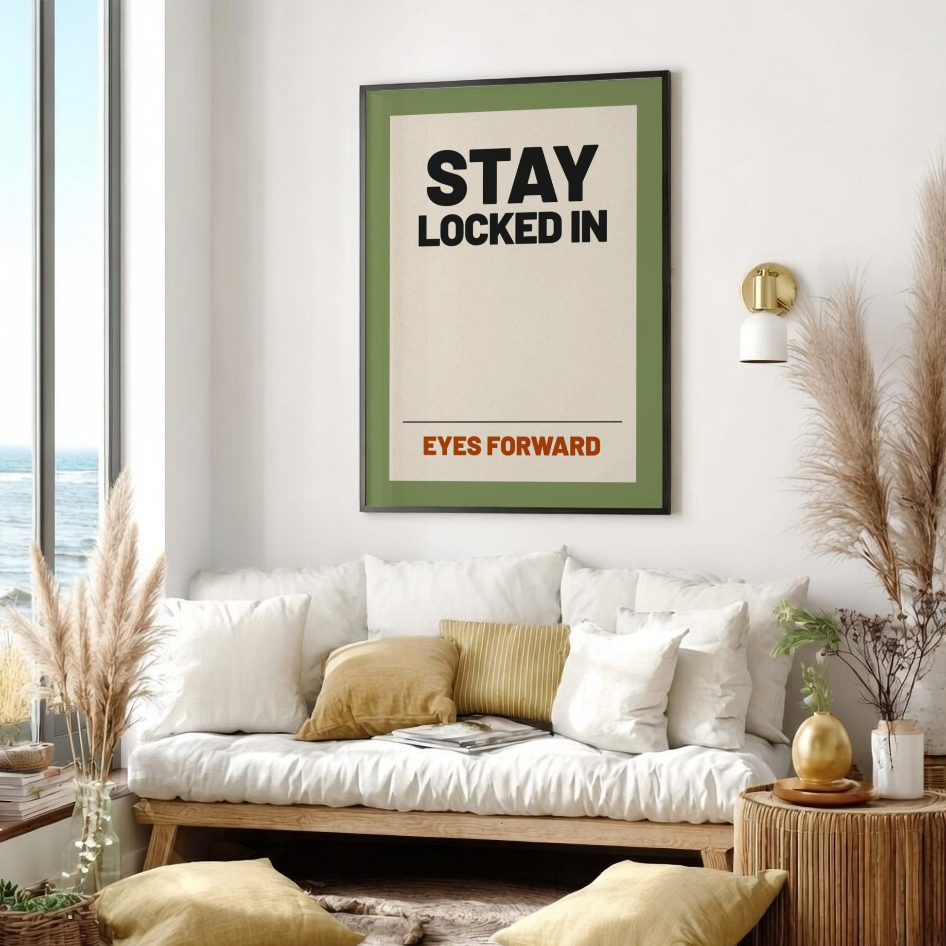 Motivational quotes poster featuring bold typography and earthy colors, ideal for home decor and office