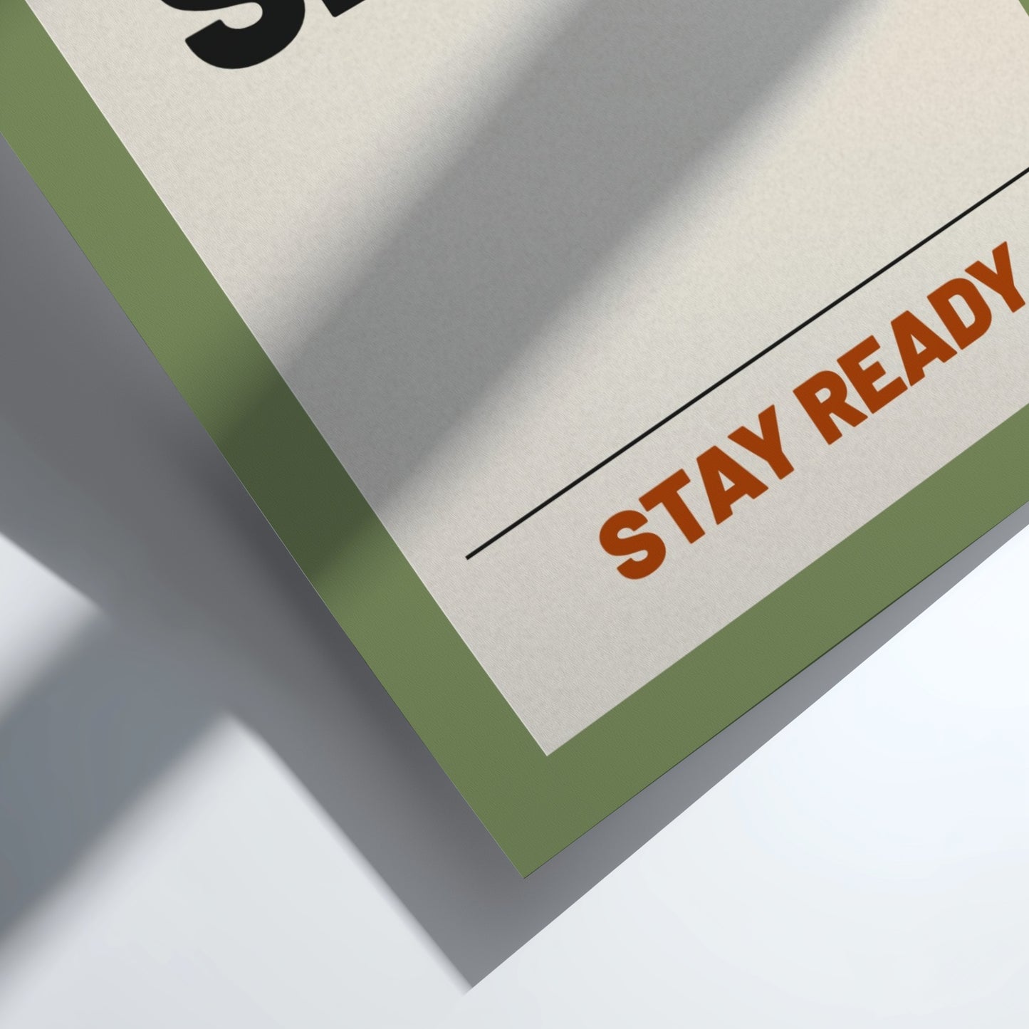 Stay Sharp motivational quotes poster featuring bold typography and earthy tones, ideal for home decor and