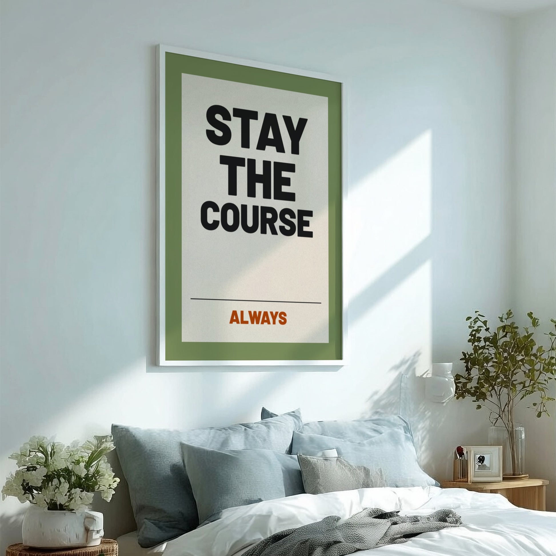 Motivational quotes poster featuring bold text and a soft color palette, ideal for inspirational wall decor.