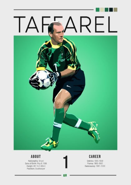 Taffarel football art featuring vibrant green colors and modern style, perfect for sports enthusiasts.
