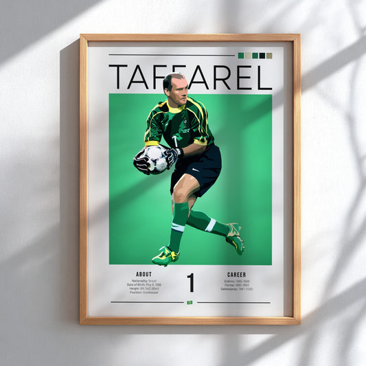 Taffarel football art featuring vibrant green colors and modern style, perfect for sports enthusiasts.