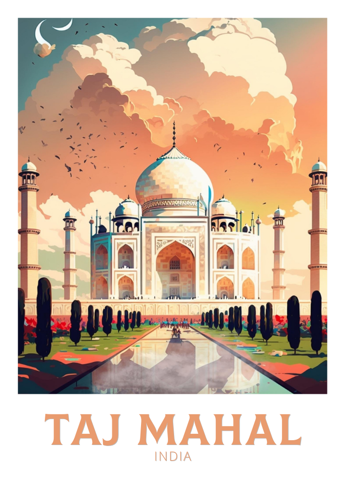 Asian TAJ MAHAL PRINT - INDIA ARTWORK