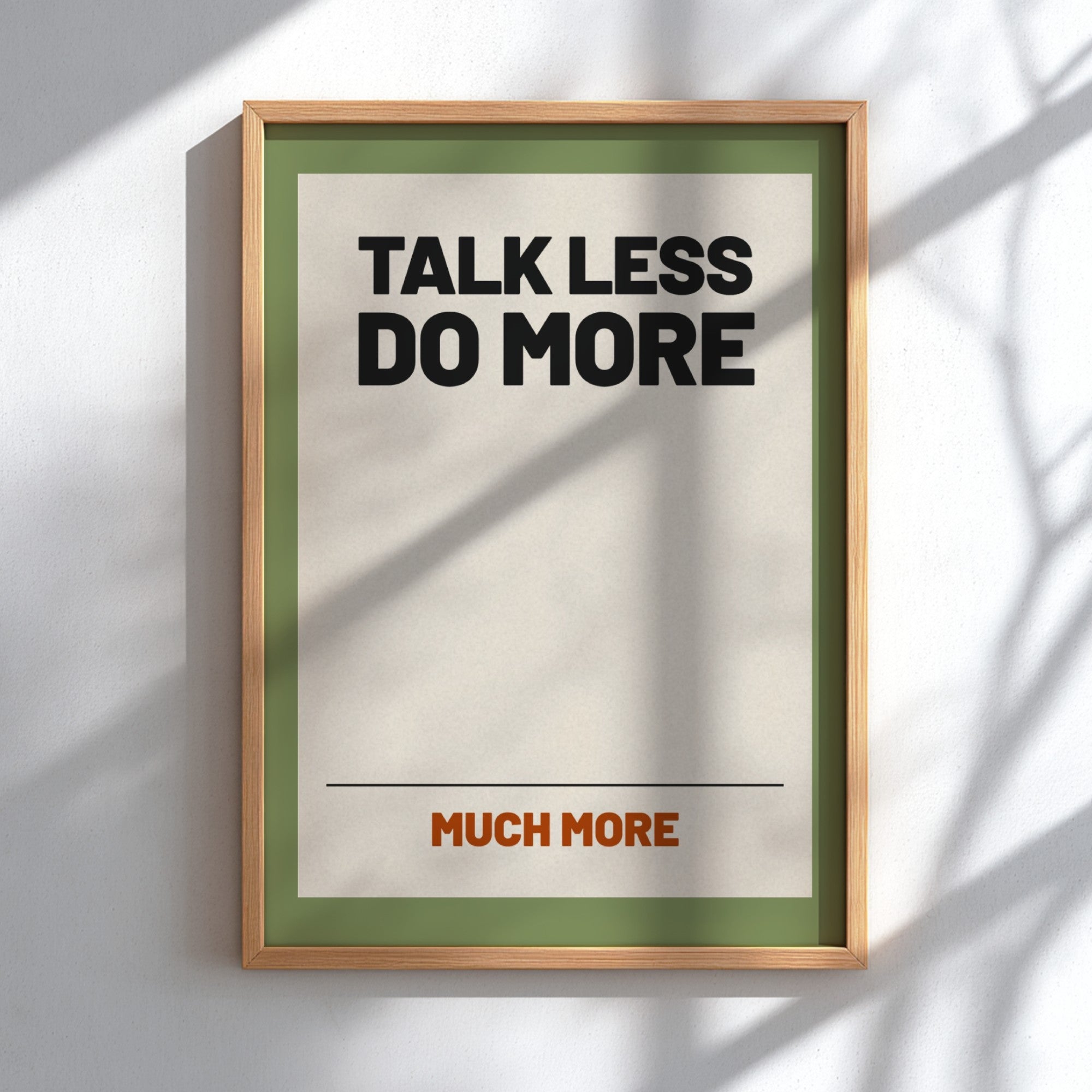 Talk Less Do More Poster - Motivational Wall Art, Quote Print, Home ...