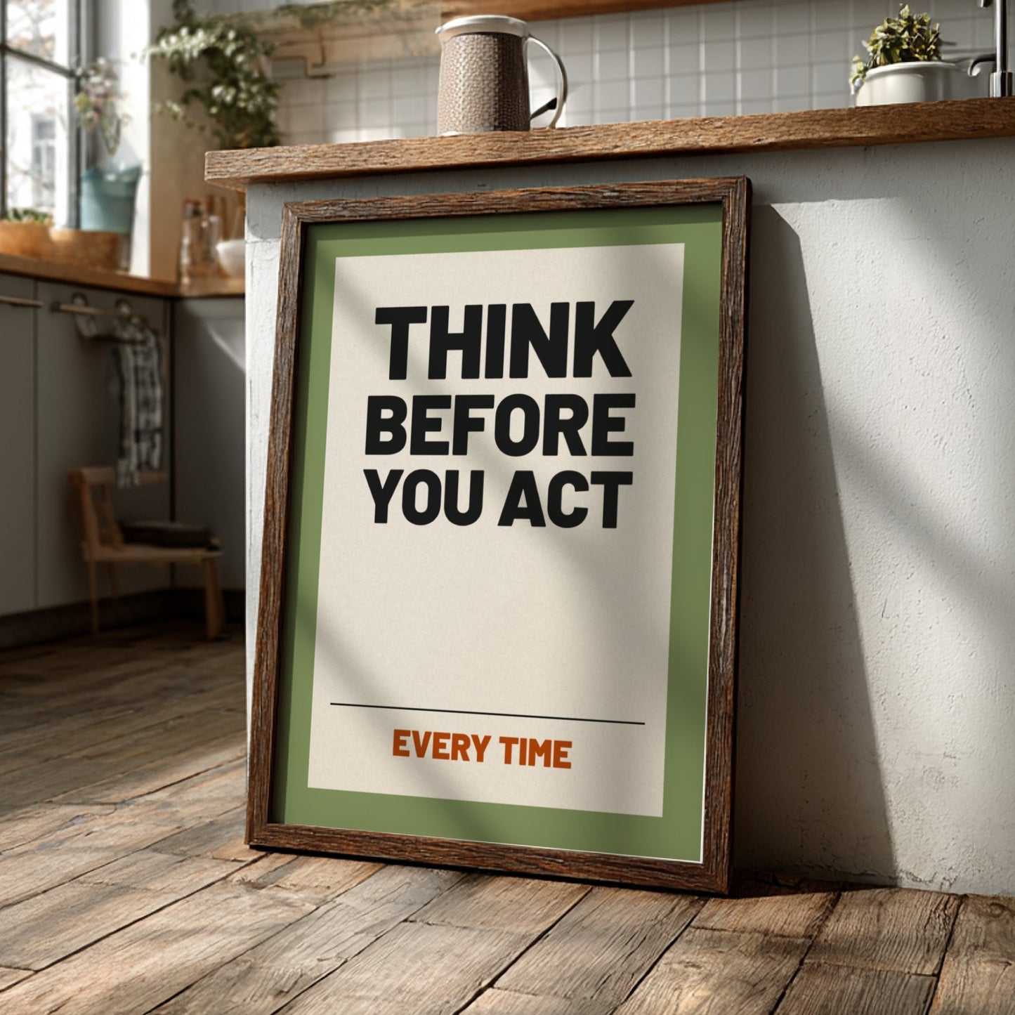 Motivational quotes poster featuring bold typography and calming colors, ideal for home or office decor.