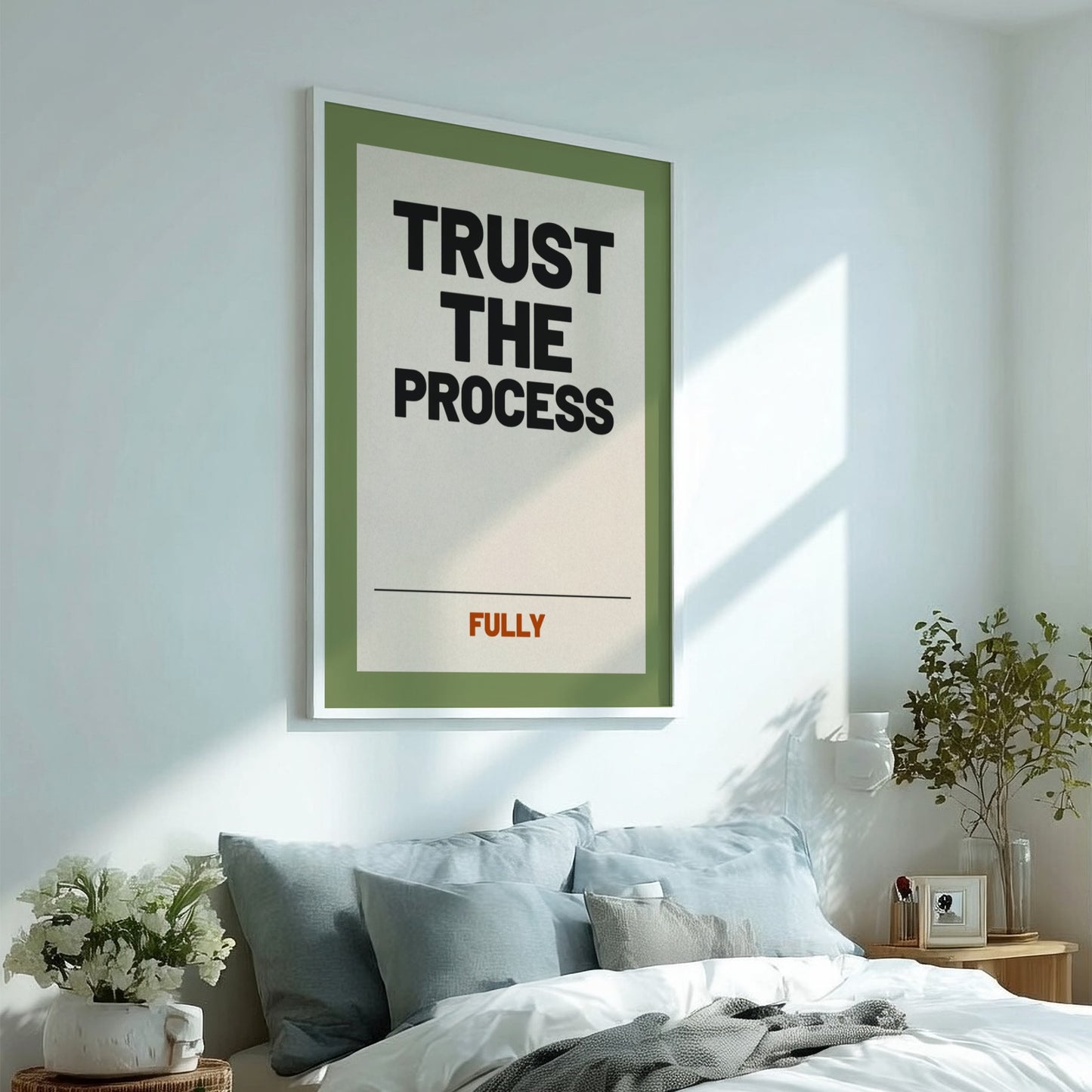 Motivational quotes poster featuring bold typography and a green background, perfect for inspiring decor.