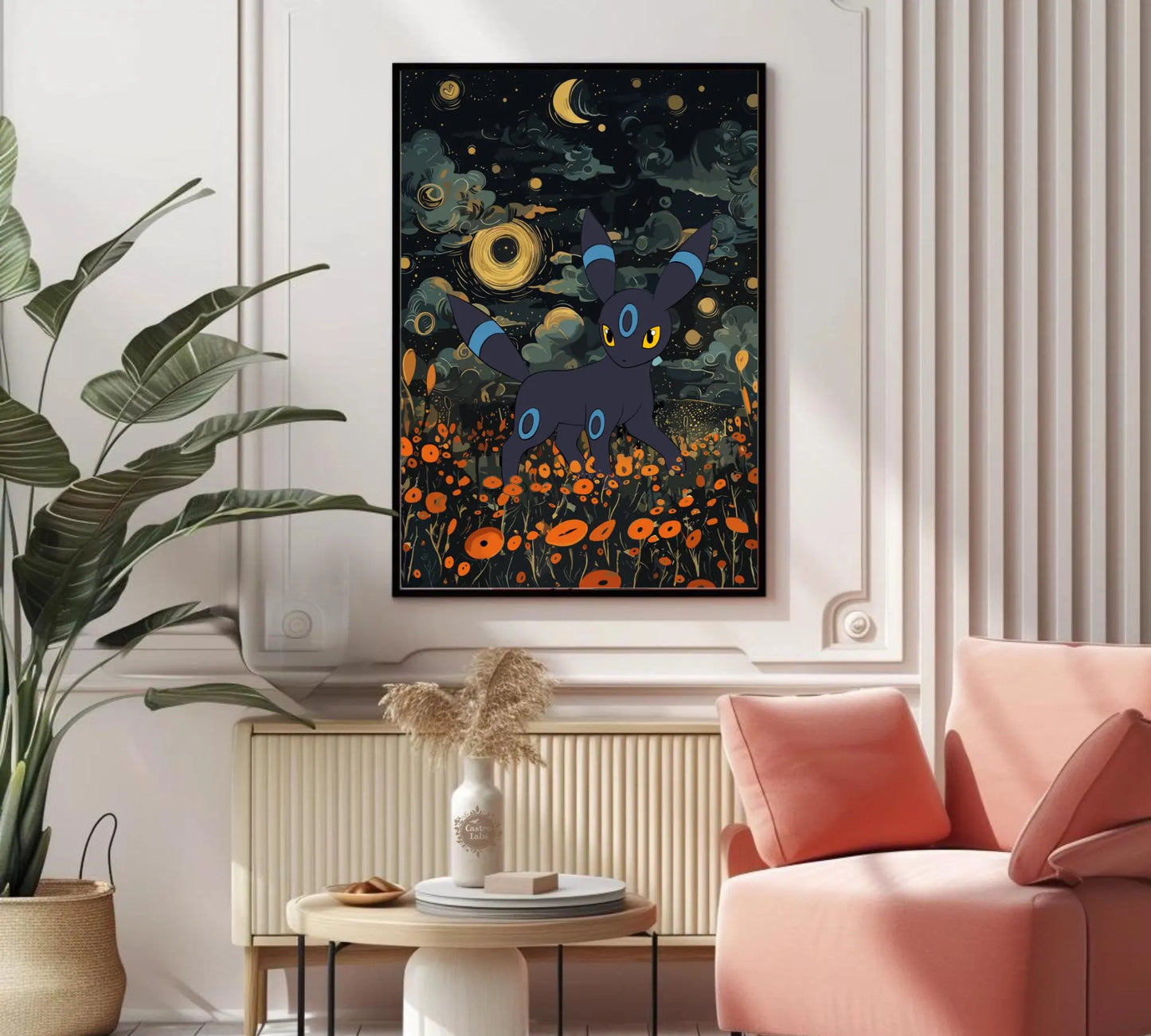 Shiny Umbreon Poster: Japanese Style Pokemon Inspired Anime Artwork, Shiny Umbreon Pokemon