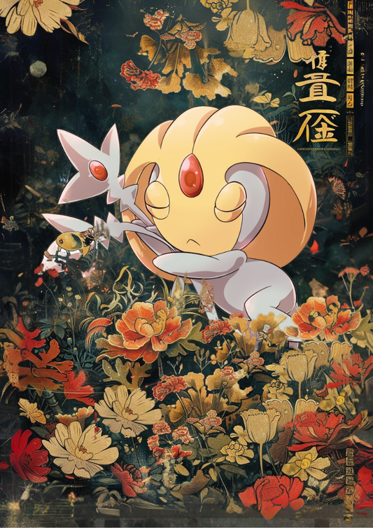 Uxie: Japanese Tapestry Style Pokemon Anime Poster