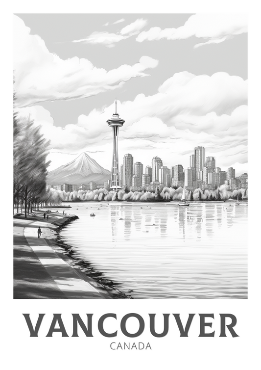 Vancouver Black and White Poster