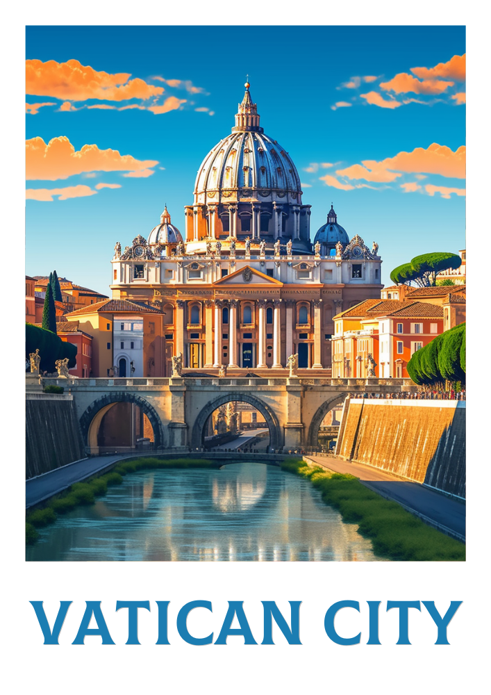Europe VATICAN CITY TRAVEL PRINT - ROME ARTWORK