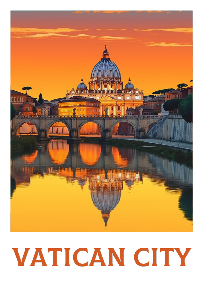 Europe VATICAN CITY TRAVEL POSTER - ROME ARTWORK