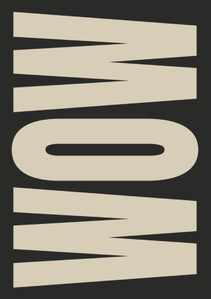 Wow poster featuring bold typography in charcoal and linen colors, modern wall art for home decor
