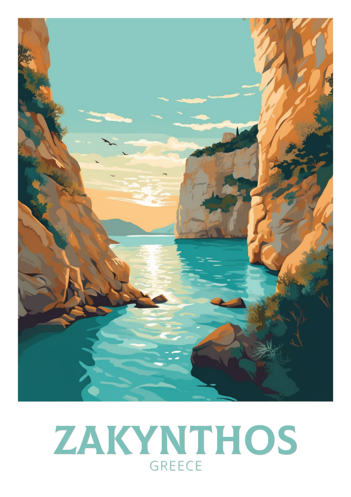 Europe ZAKYNTHOS TRAVEL WALL DECOR - GREECE POSTER