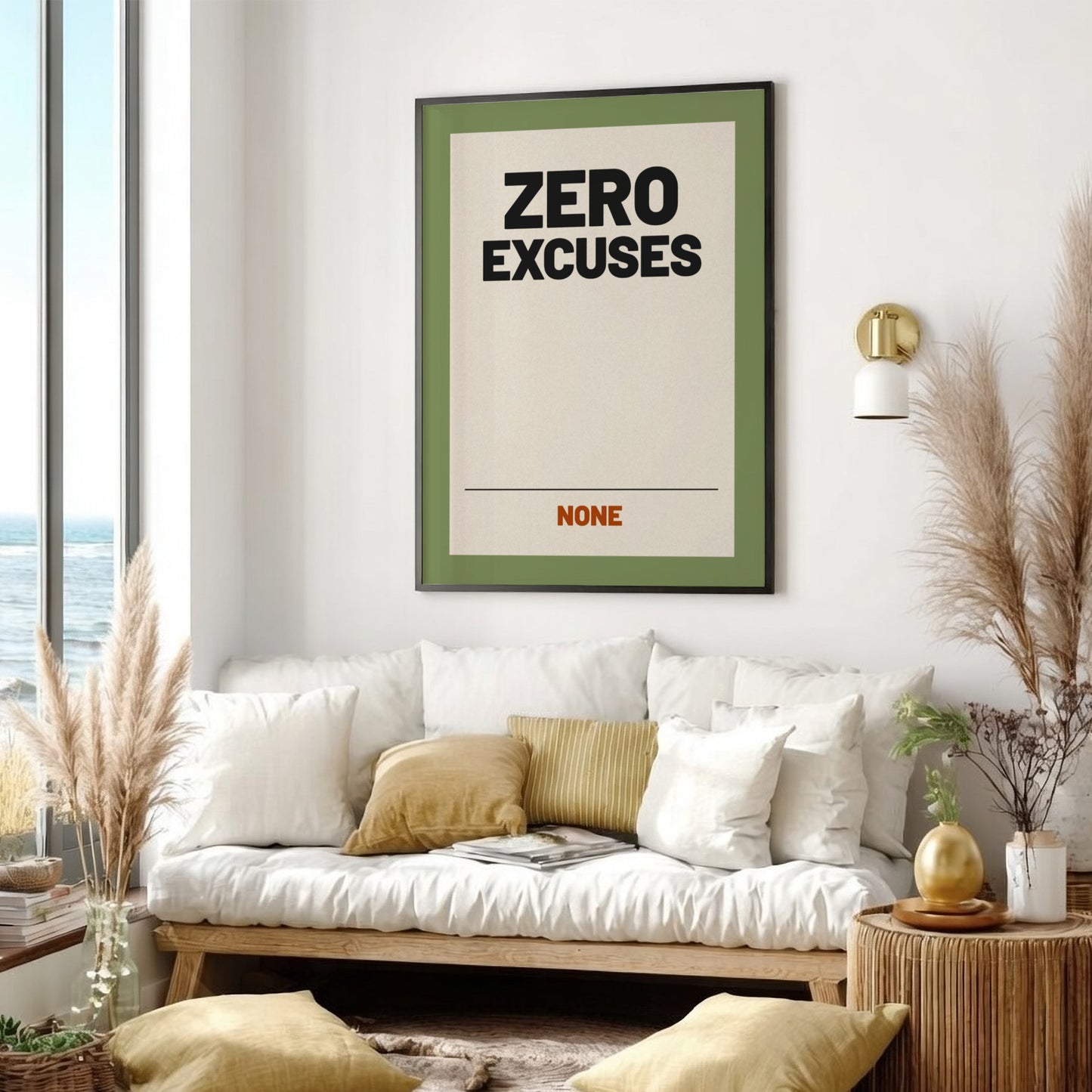 Motivational quotes poster featuring bold typography in a minimalist style, perfect for inspiring decor.