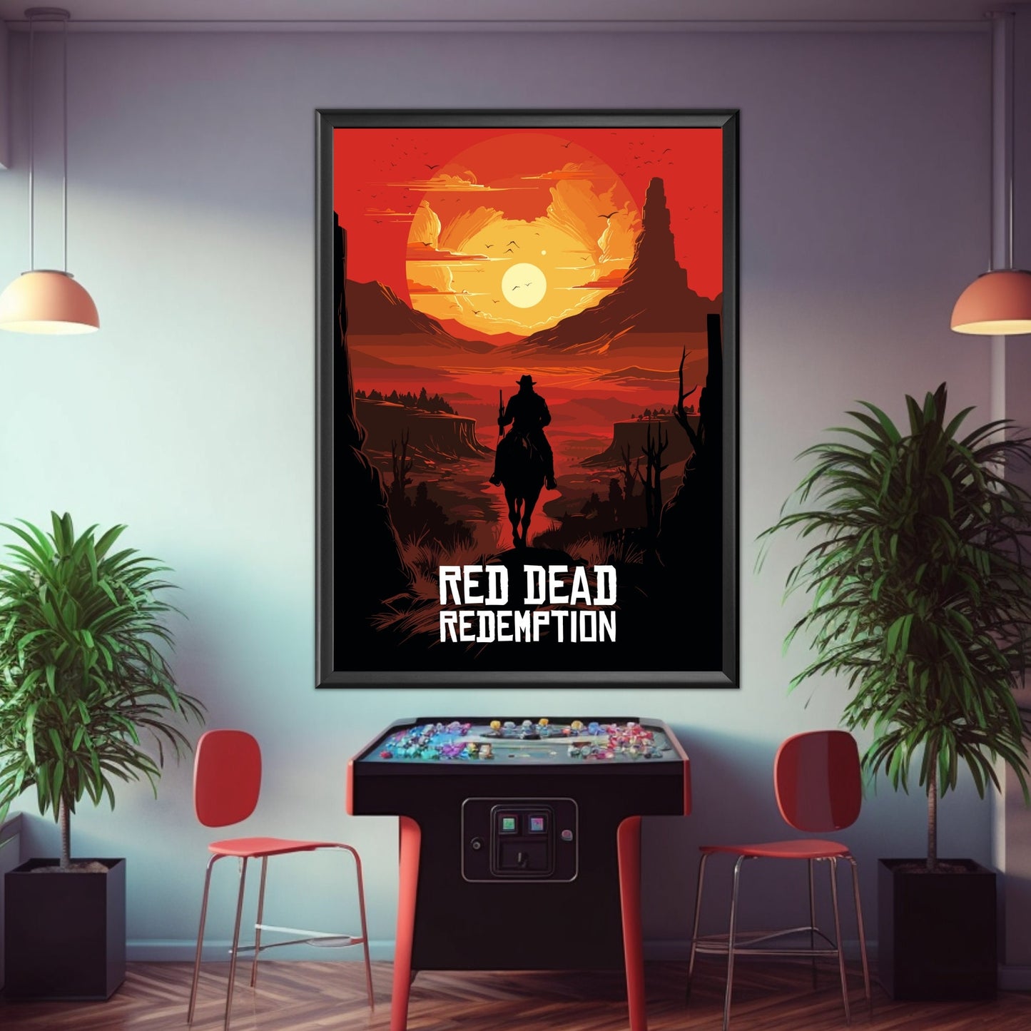 Red Dead Redemption print, Gaming Room Poster, Minimalist, Gaming Poster, Gaming Print, Game Gift, Video Games Poster, RDD game Poster