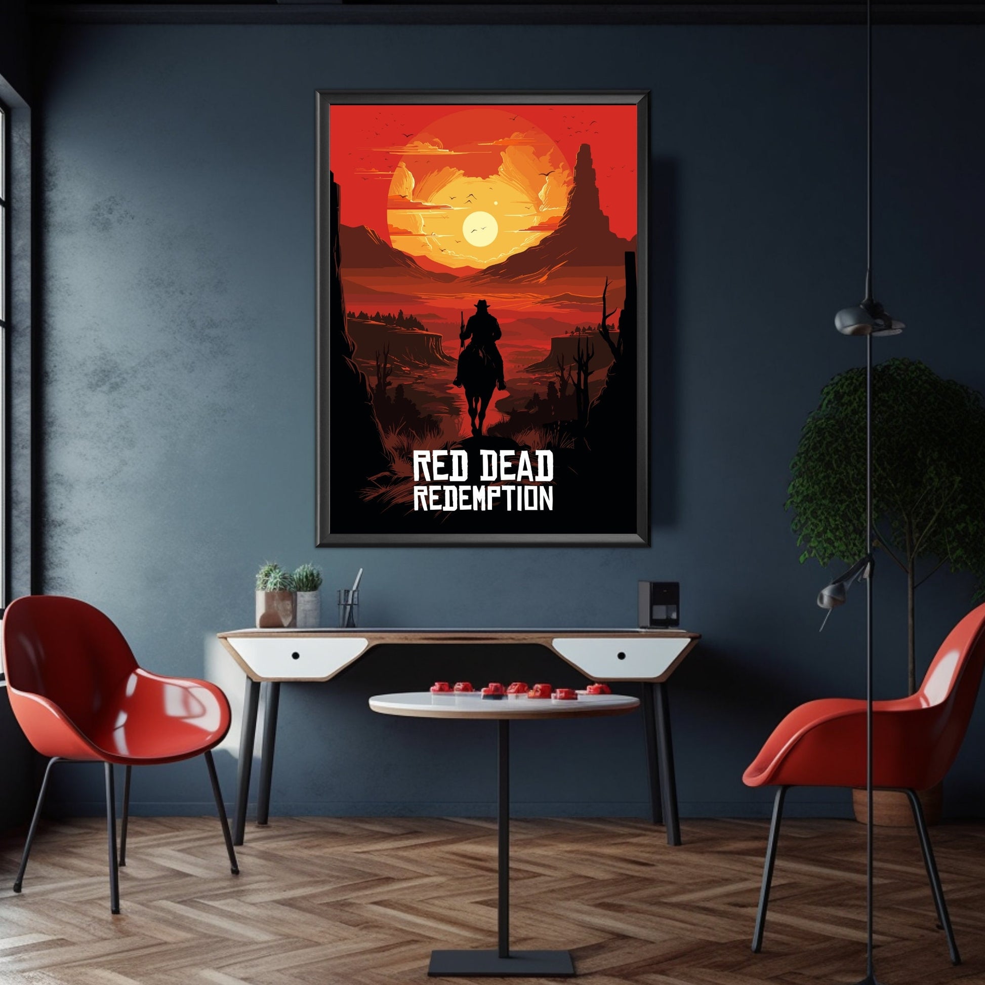 Red Dead Redemption print, Gaming Room Poster, Minimalist, Gaming Poster, Gaming Print, Game Gift, Video Games Poster, RDD game Poster