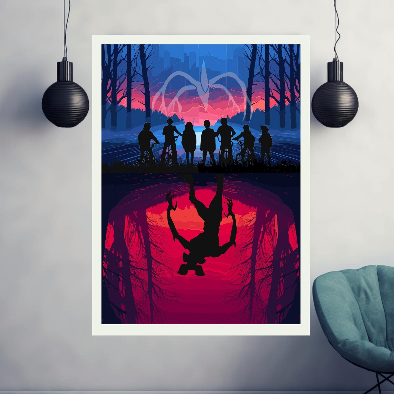 Stranger Things Hawkins Upside Down Poster Brighton Posters stranger-things-hawkins-upside-down-poster-brighton-posters