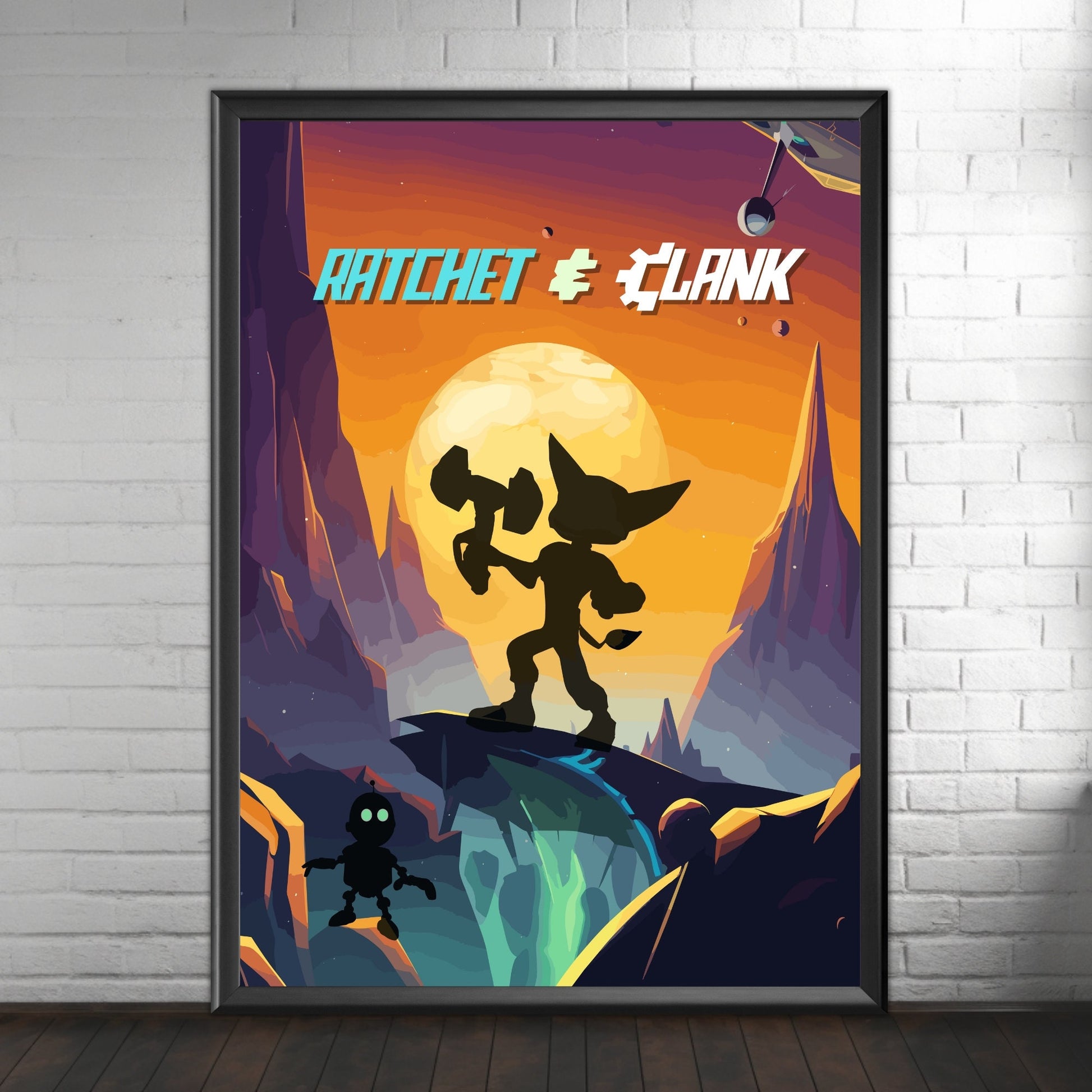 Ratchet and Clank print, Gaming Room Poster, Minimalist, Gaming Poster, Gaming Print, Game Gift, Video Game Poster, Ratchet and Clank Poster