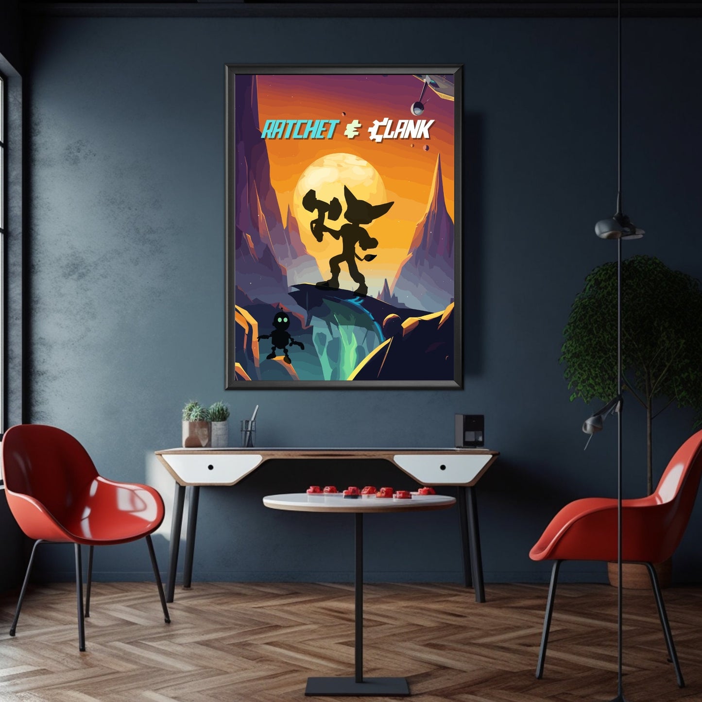 Ratchet and Clank print, Gaming Room Poster, Minimalist, Gaming Poster, Gaming Print, Game Gift, Video Game Poster, Ratchet and Clank Poster