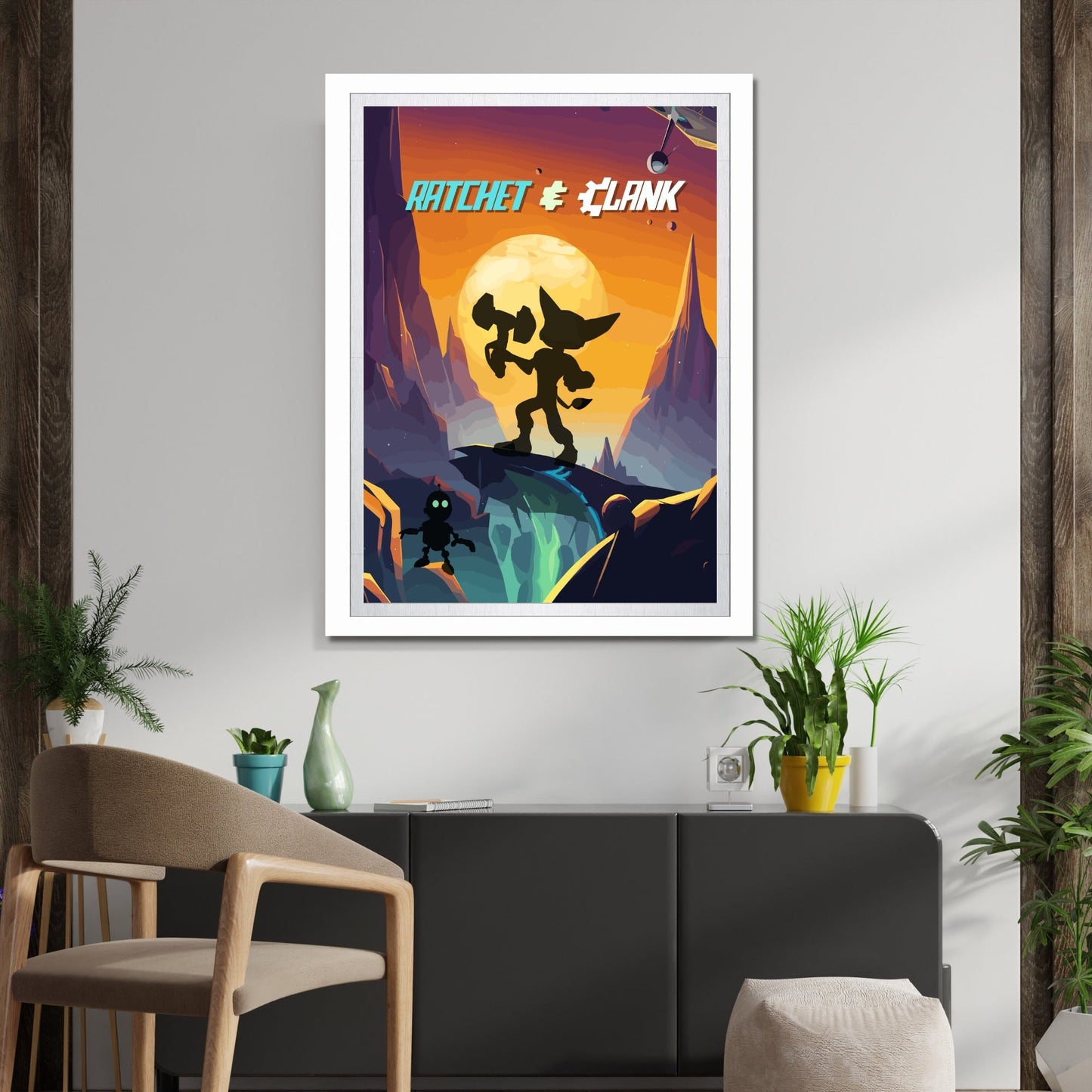 Ratchet and Clank print, Gaming Room Poster, Minimalist, Gaming Poster, Gaming Print, Game Gift, Video Game Poster, Ratchet and Clank Poster