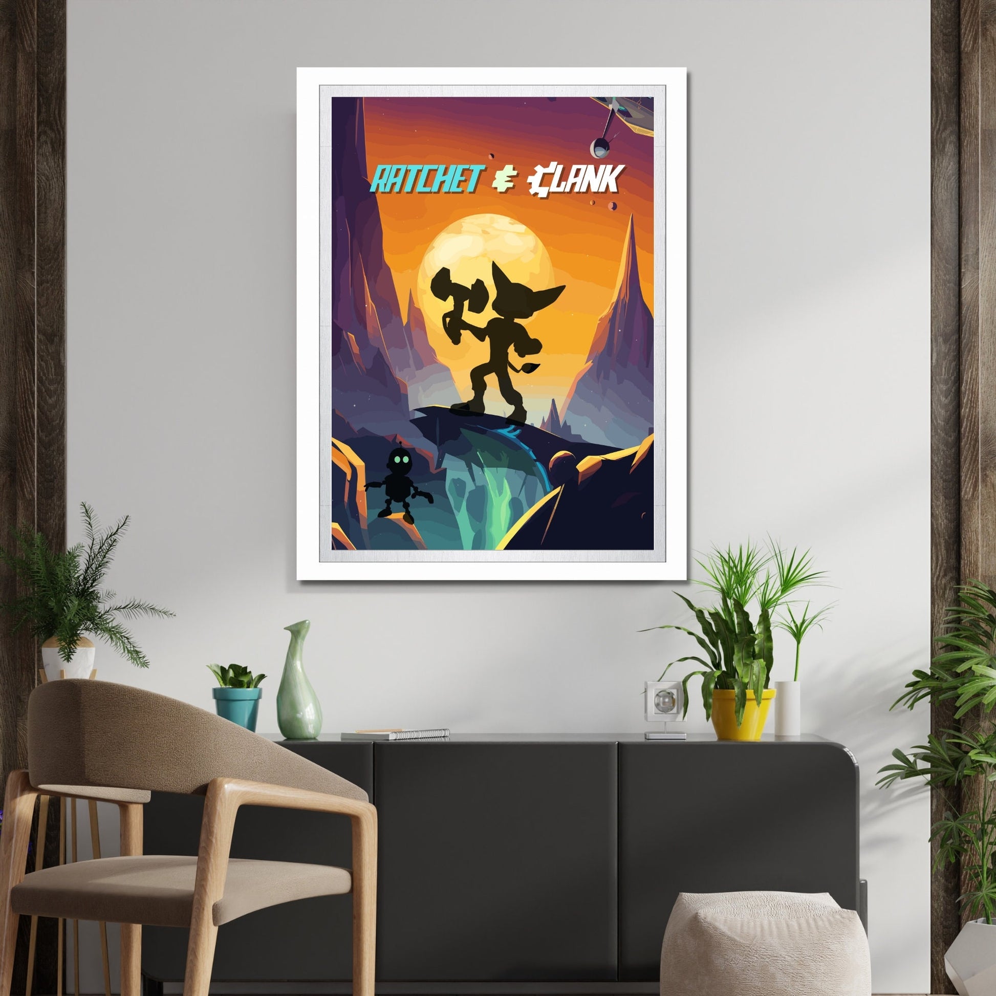 Ratchet and Clank print, Gaming Room Poster, Minimalist, Gaming Poster, Gaming Print, Game Gift, Video Game Poster, Ratchet and Clank Poster