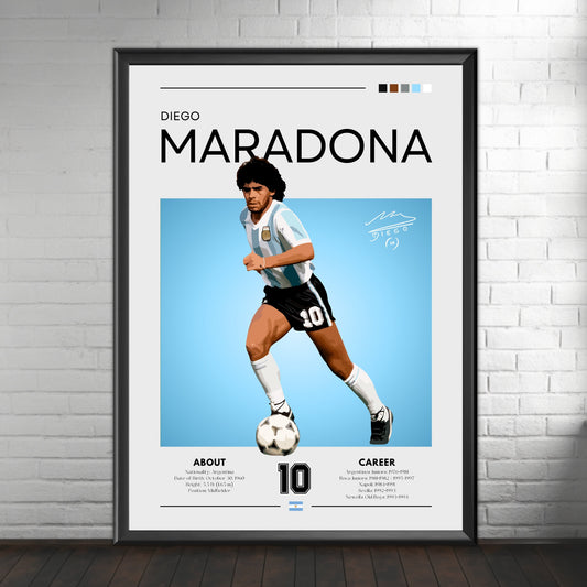 Maradona Print, Maradona Poster, Argentina, Football Gift, Sports Poster, Football Player Poster, Soccer Wall Art, Maradona Argentina shirt