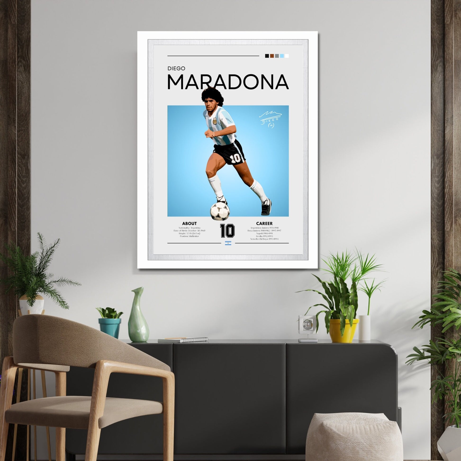 Maradona Print, Maradona Poster, Argentina, Football Gift, Sports Poster, Football Player Poster, Soccer Wall Art, Maradona Argentina shirt