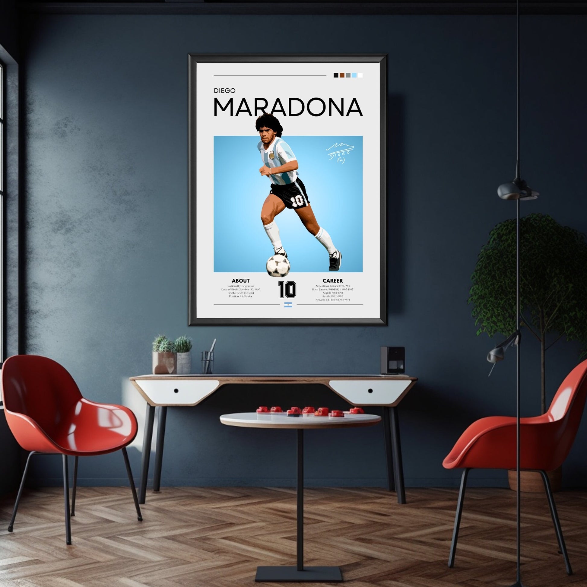 Maradona Print, Maradona Poster, Argentina, Football Gift, Sports Poster, Football Player Poster, Soccer Wall Art, Maradona Argentina shirt