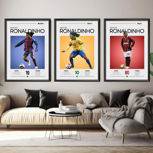 Ronaldinho set of 3 posters