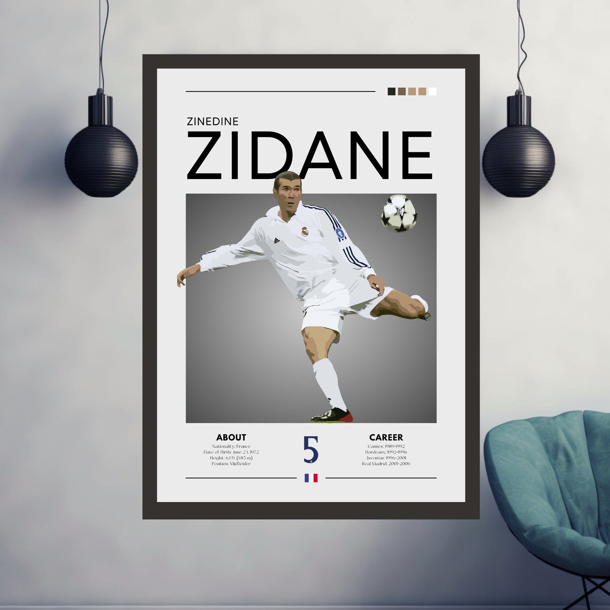 Zinedine Zidane Real Madrid Poster