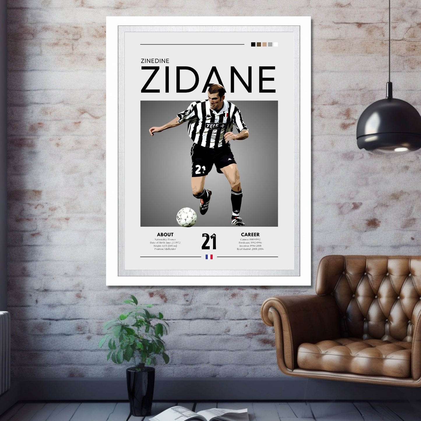 Zinedine Zidane Juventus Poster