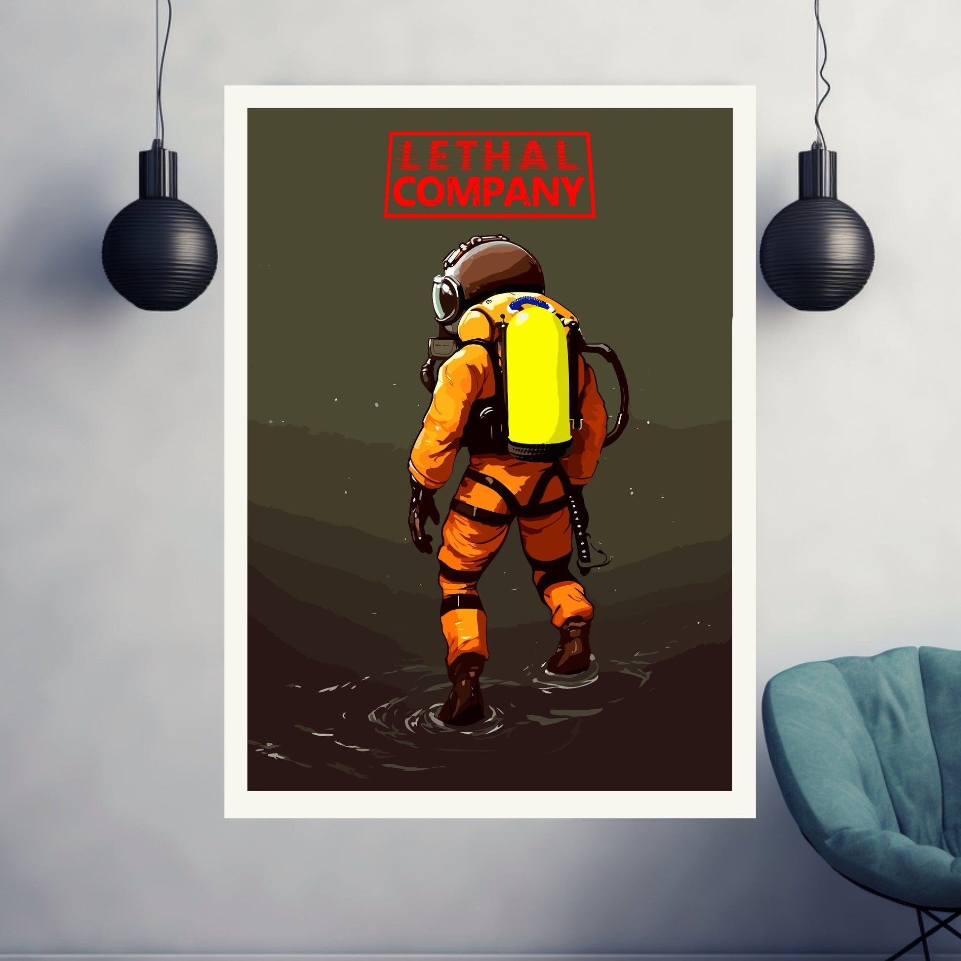 Lethal Company game Print, Lethal Company poster, Gaming Room Poster, Minimalist, Gaming Poster, Gaming Print, Game Gift, Video Games Poster
