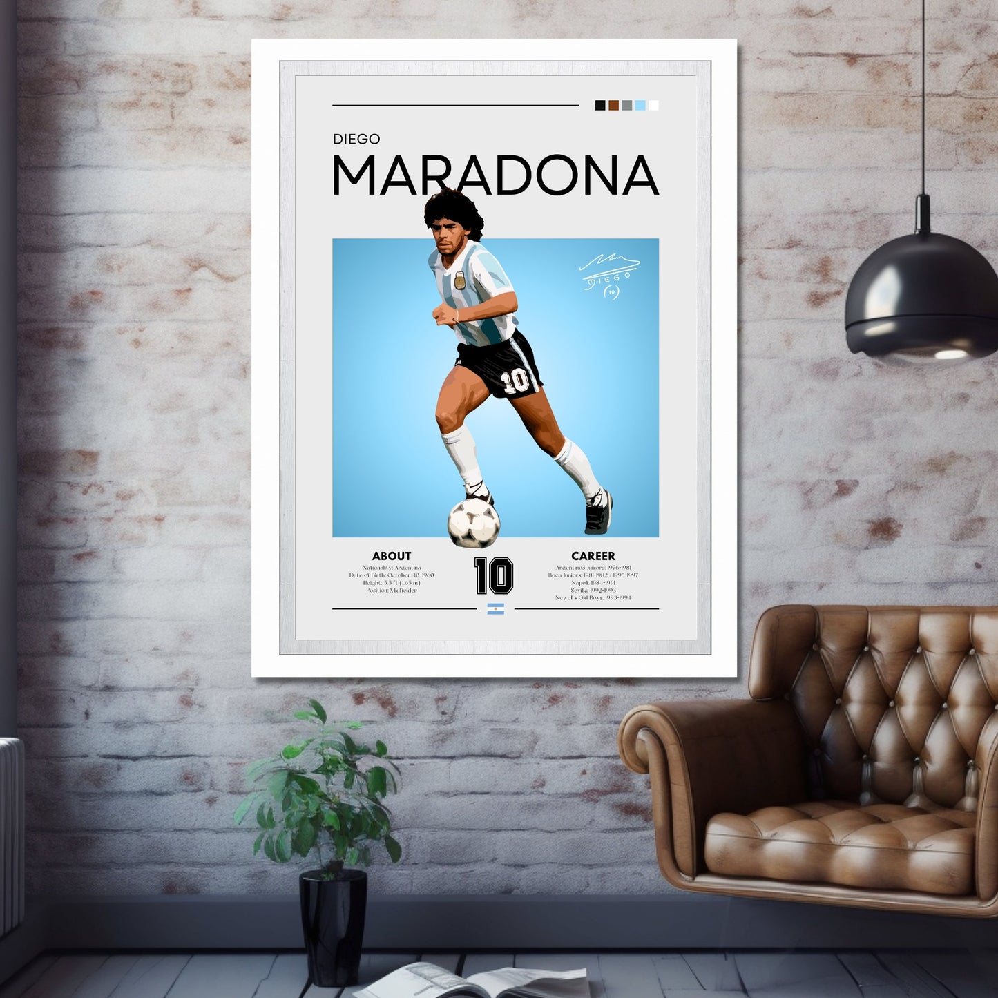 Maradona Print, Maradona Poster, Argentina, Football Gift, Sports Poster, Football Player Poster, Soccer Wall Art, Maradona Argentina shirt